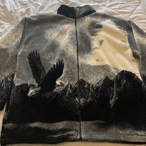 Vintage Eagle Nature Fleece Made in USA Jacket Size XL